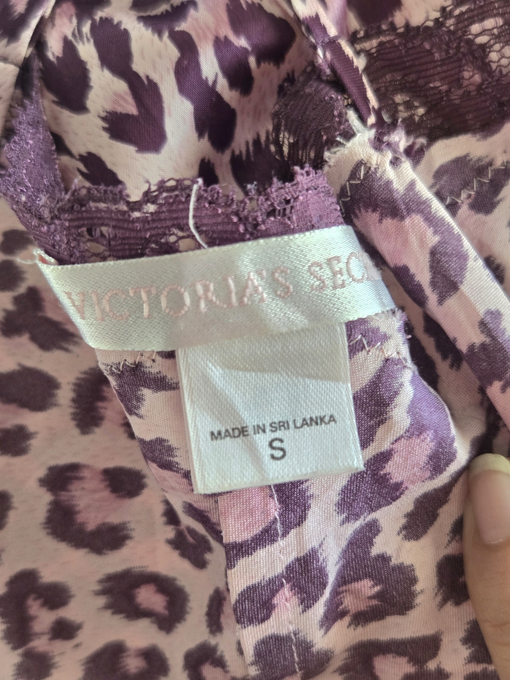 Victoria's Secret Purple Leopard Satin Chemise - Small